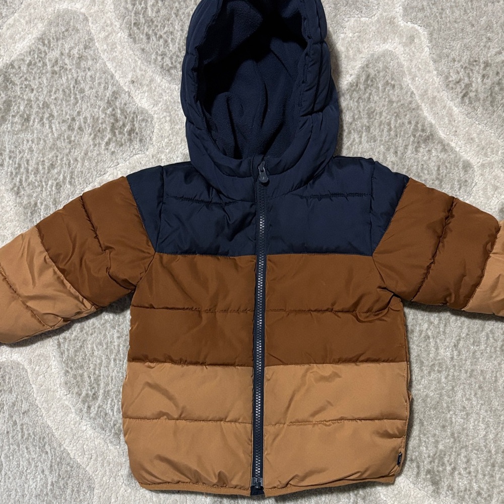 GAP Navy and Brown Puffer Jacket